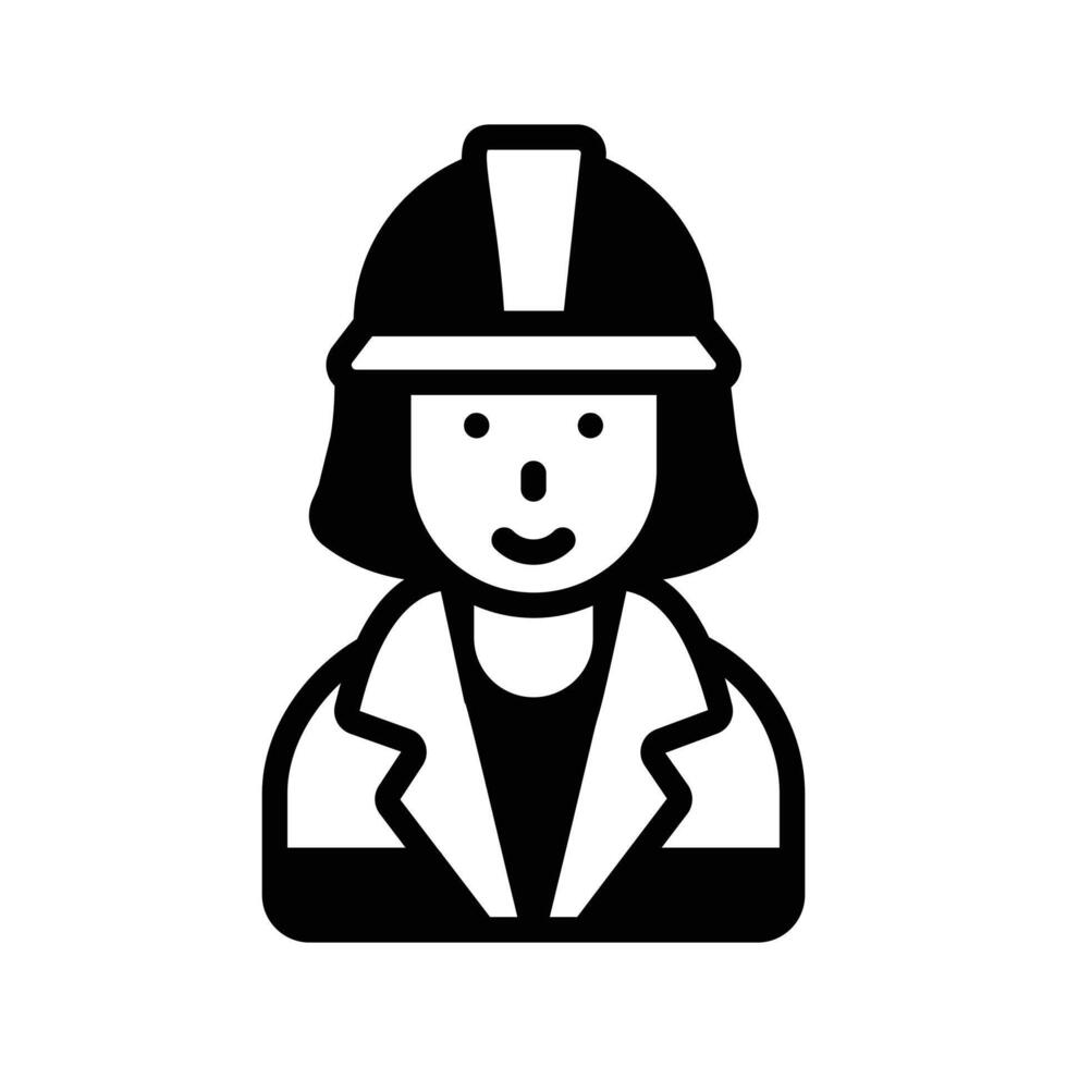 Firefighter icon is creatively designs in glyph style. vector