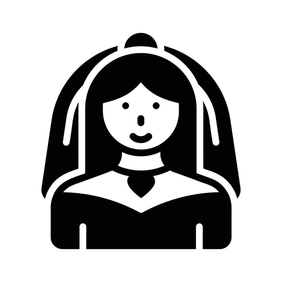 Check this glyph style icon of bride character vector