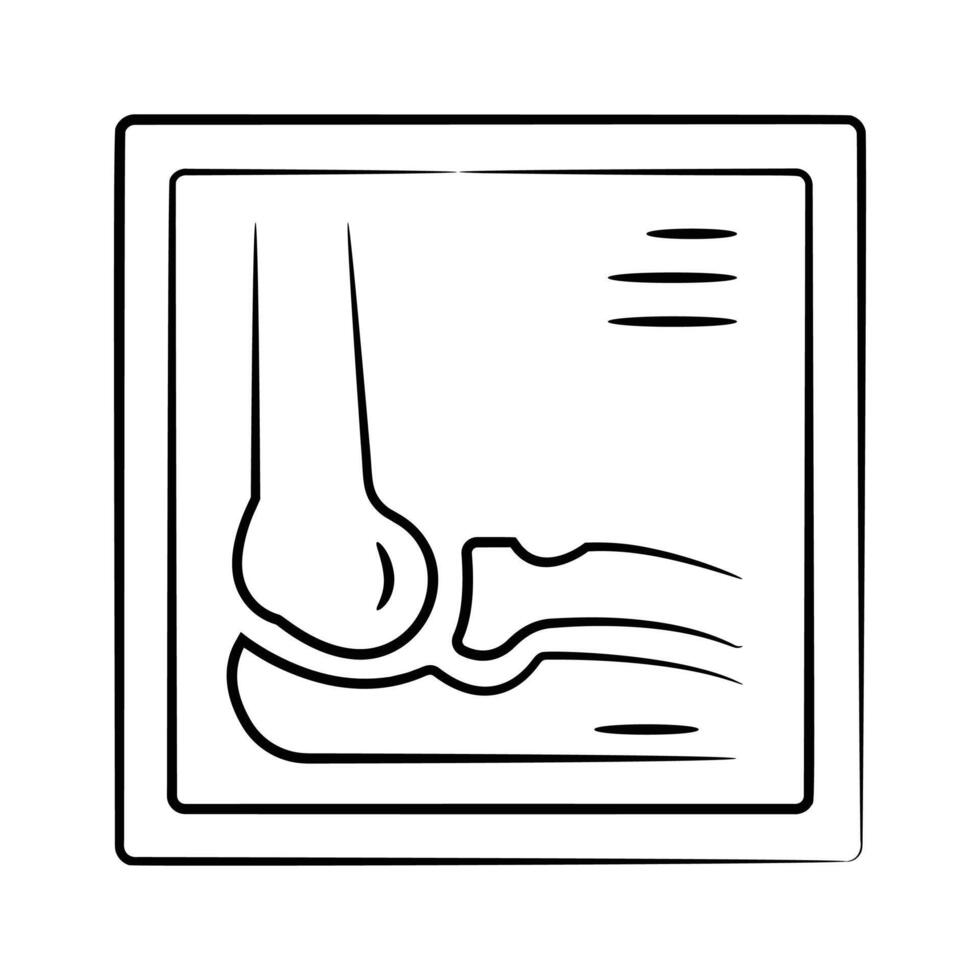 Here is a trendy hand drawn icon showing bone x ray vector