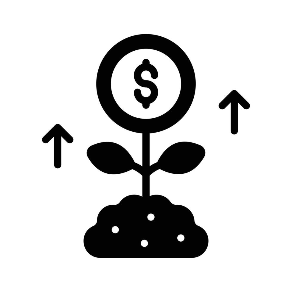 Modern icon of investment growth designed in glyph style vector