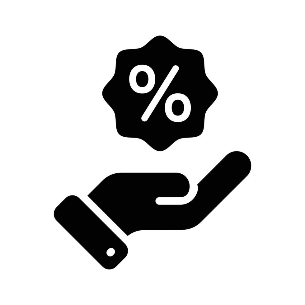 A captivating glyph style icon of discount offer vector