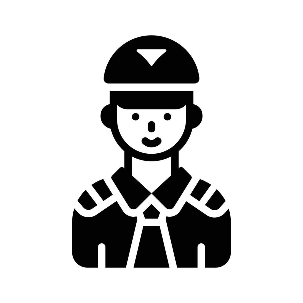 A customizable glyph style icon depicting pilot profile vector
