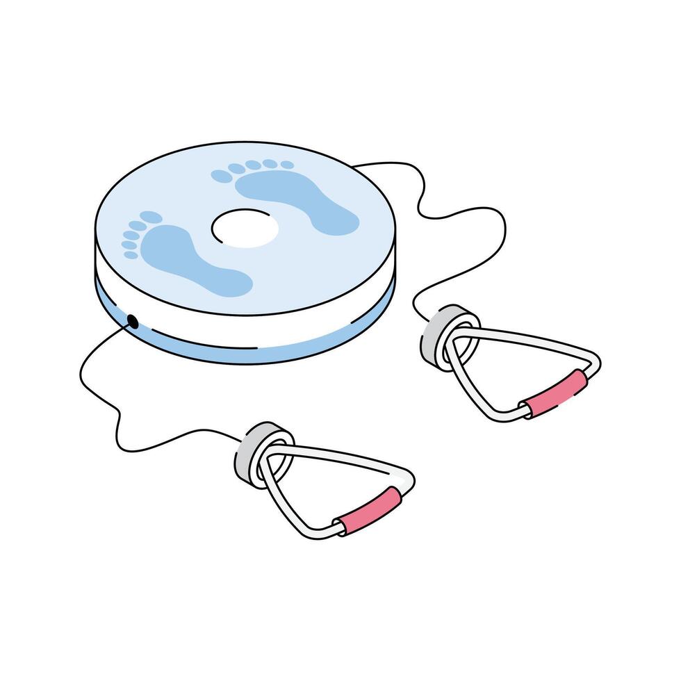 Get your hands on this isometric icon of waist twister device vector