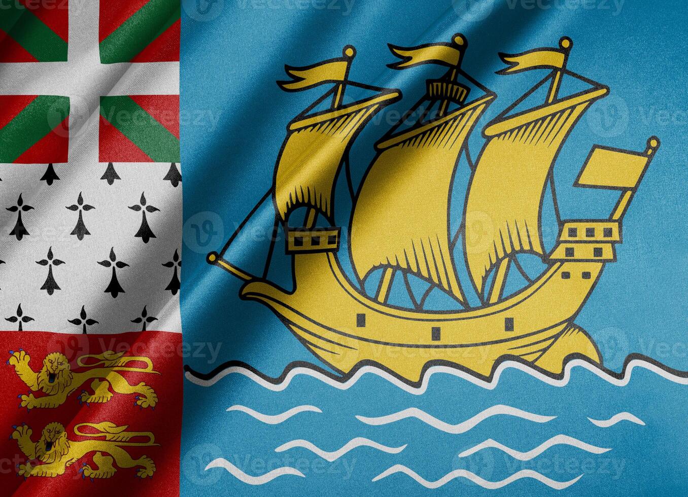 National flag of Saint Pierre and Miquelon High resolution photo