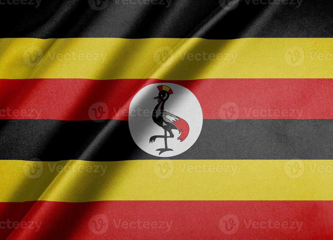 National flag of Uganda High resolution photo