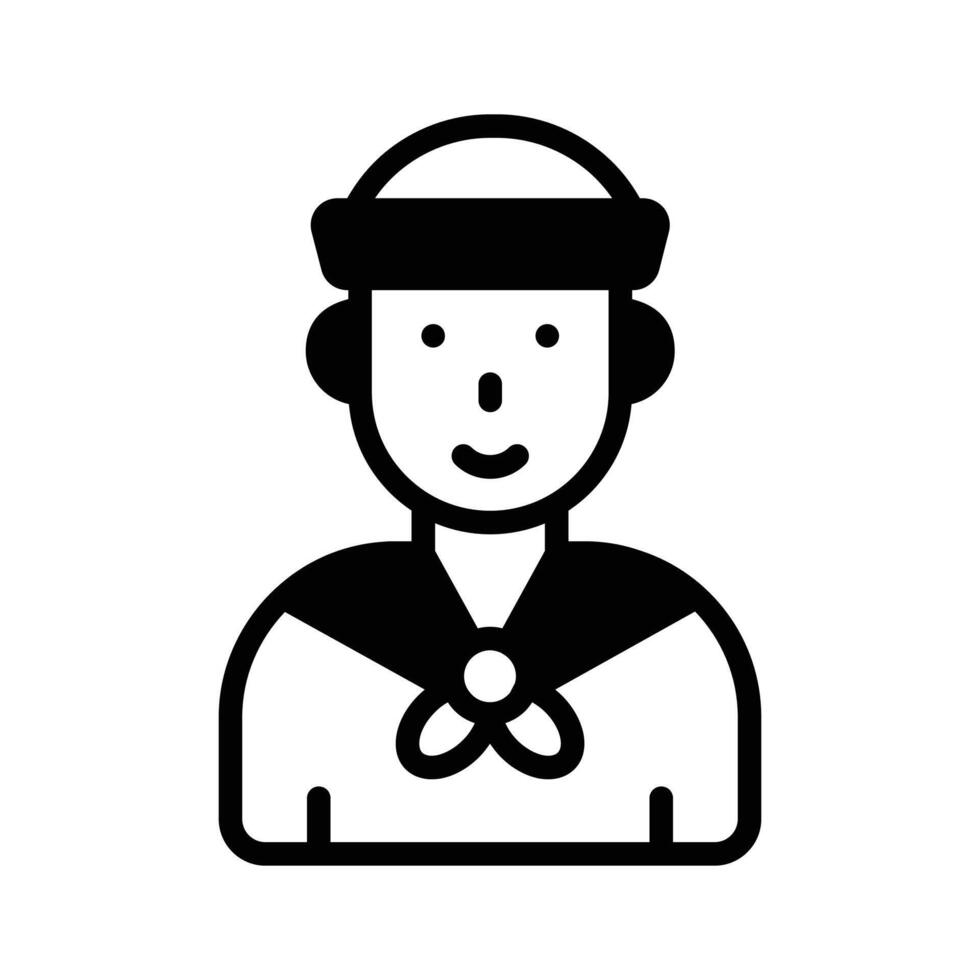 Sailor icon designed in glyph style, ready for premium use. vector