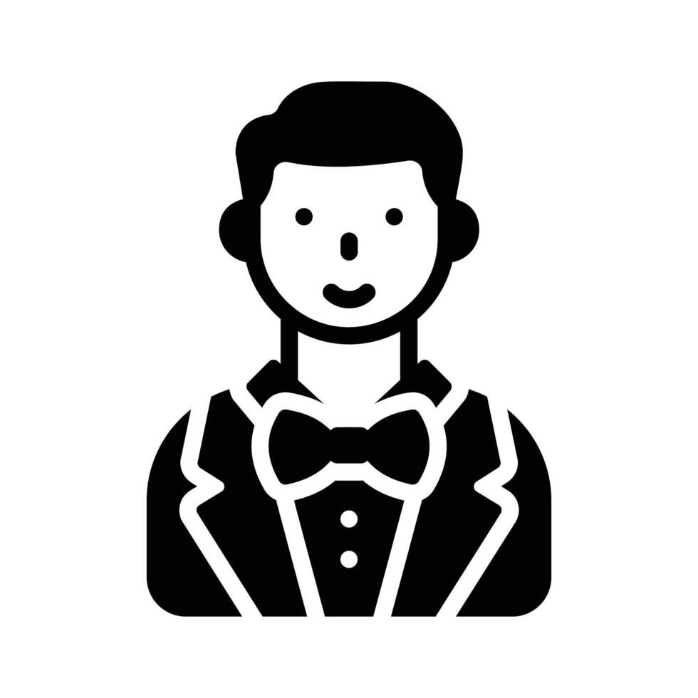 Check out our premium glyph style icon of groom vector