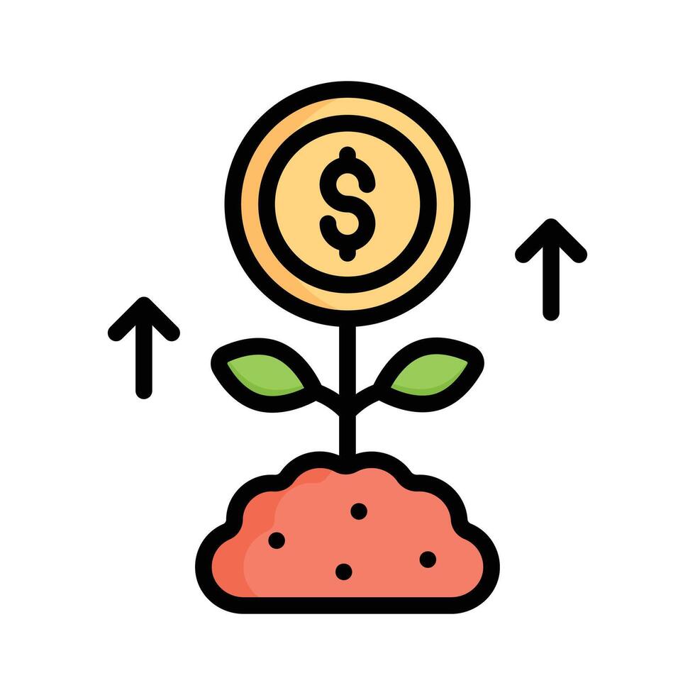 Modern icon of investment growth designed in flat outline style vector