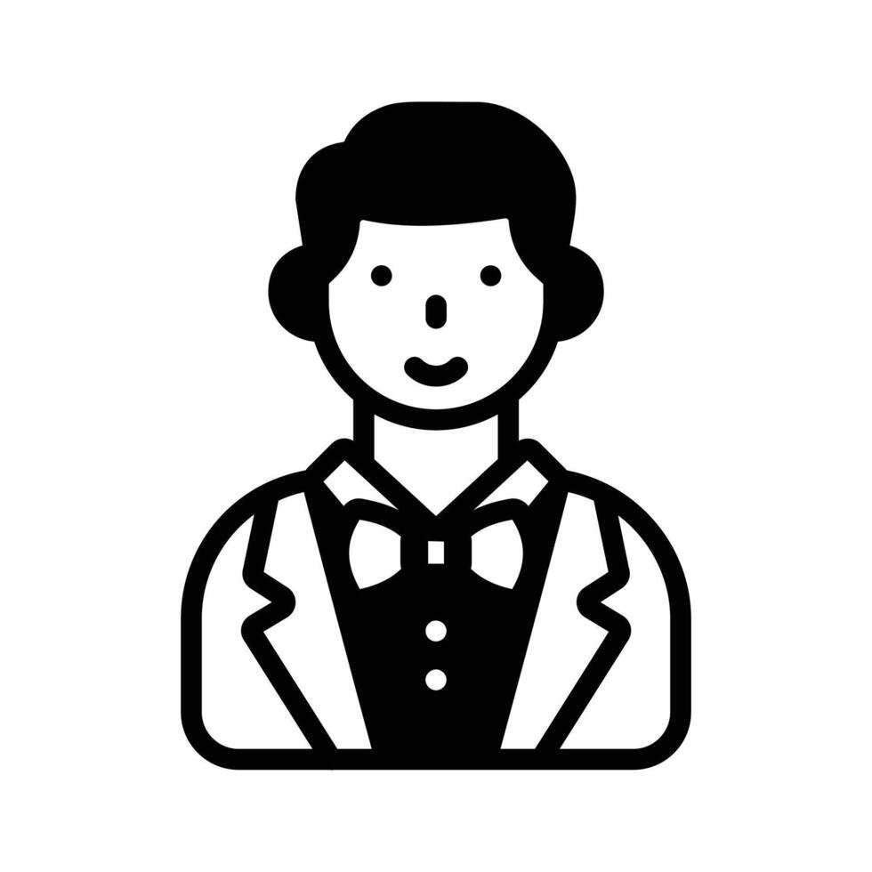 Check out our premium glyph style icon of groom. vector