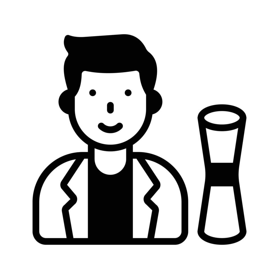 Get this amazing glyph style icon of architect with scroll. vector