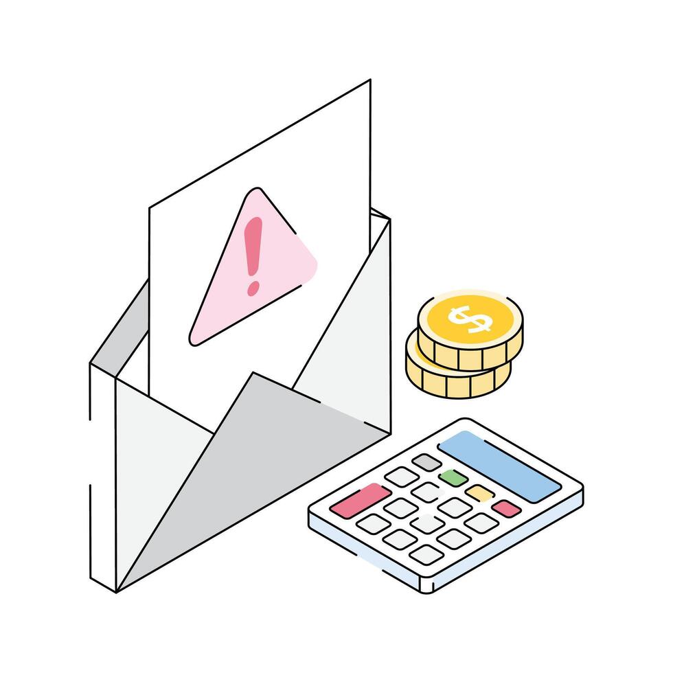 Have a look at this modern isometric showing payment error vector