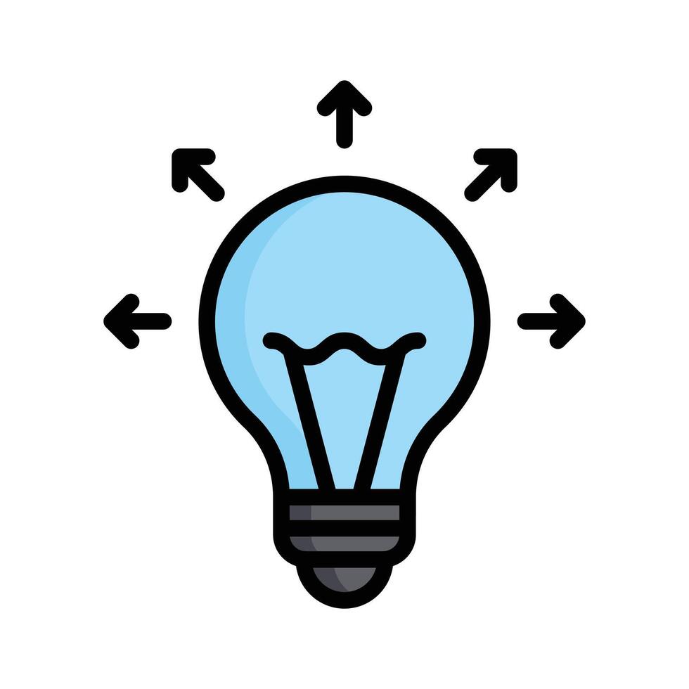 An icon creatively designed in flat outline style showing business ideas vector