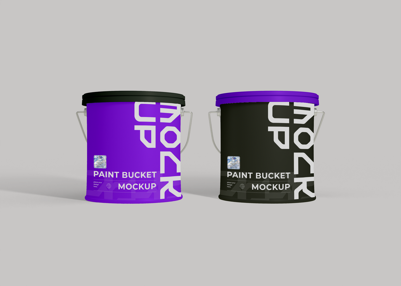 Paint Bucket Mockup for Rustic Branding psd