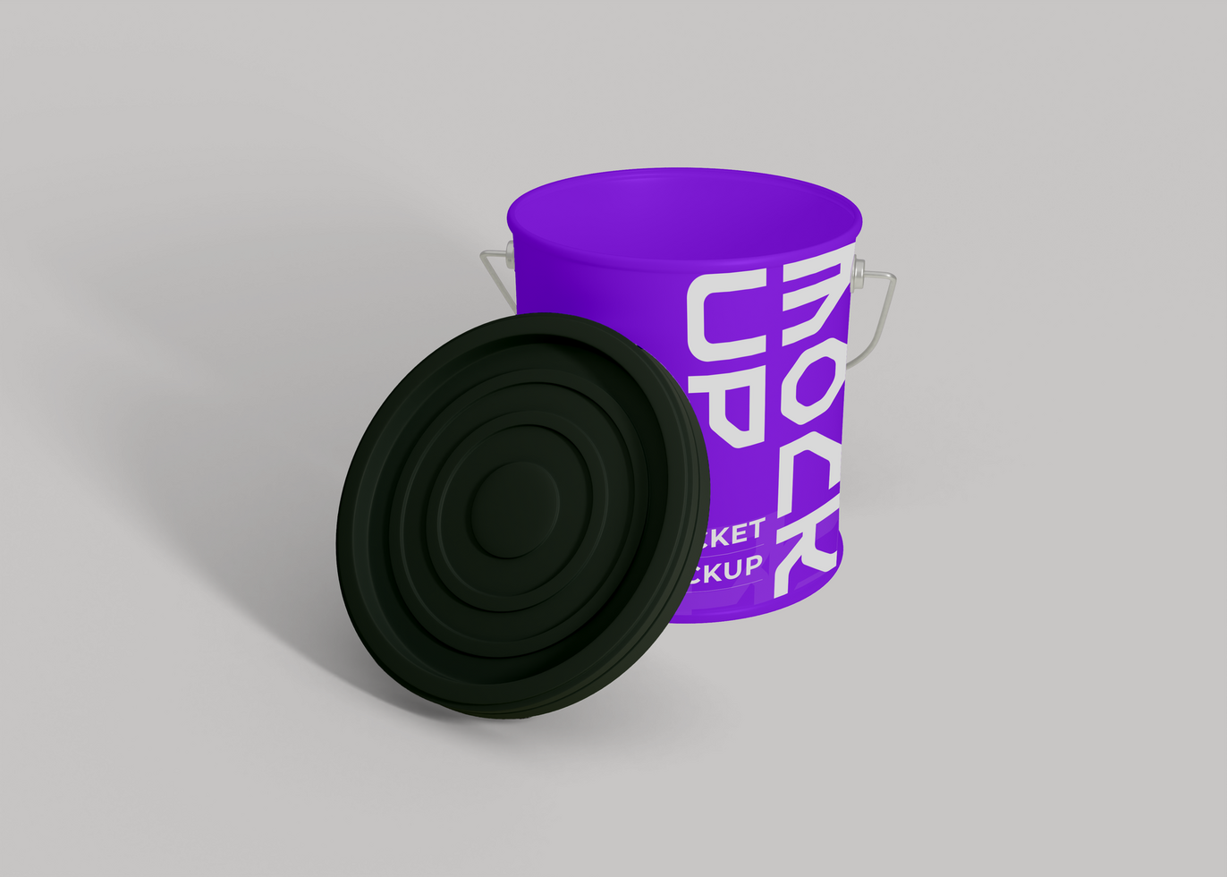 Paint Bucket Mockup with Handle psd
