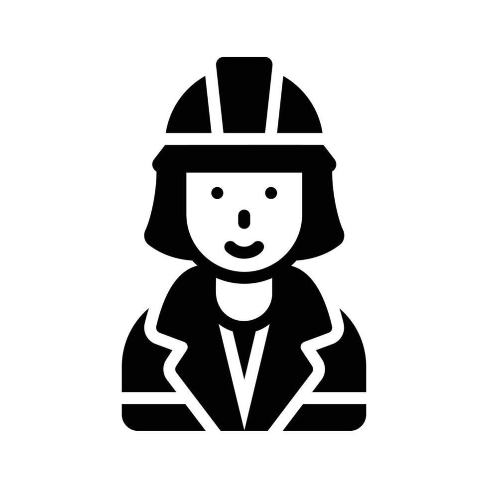 Firefighter icon is creatively designs in glyph style vector