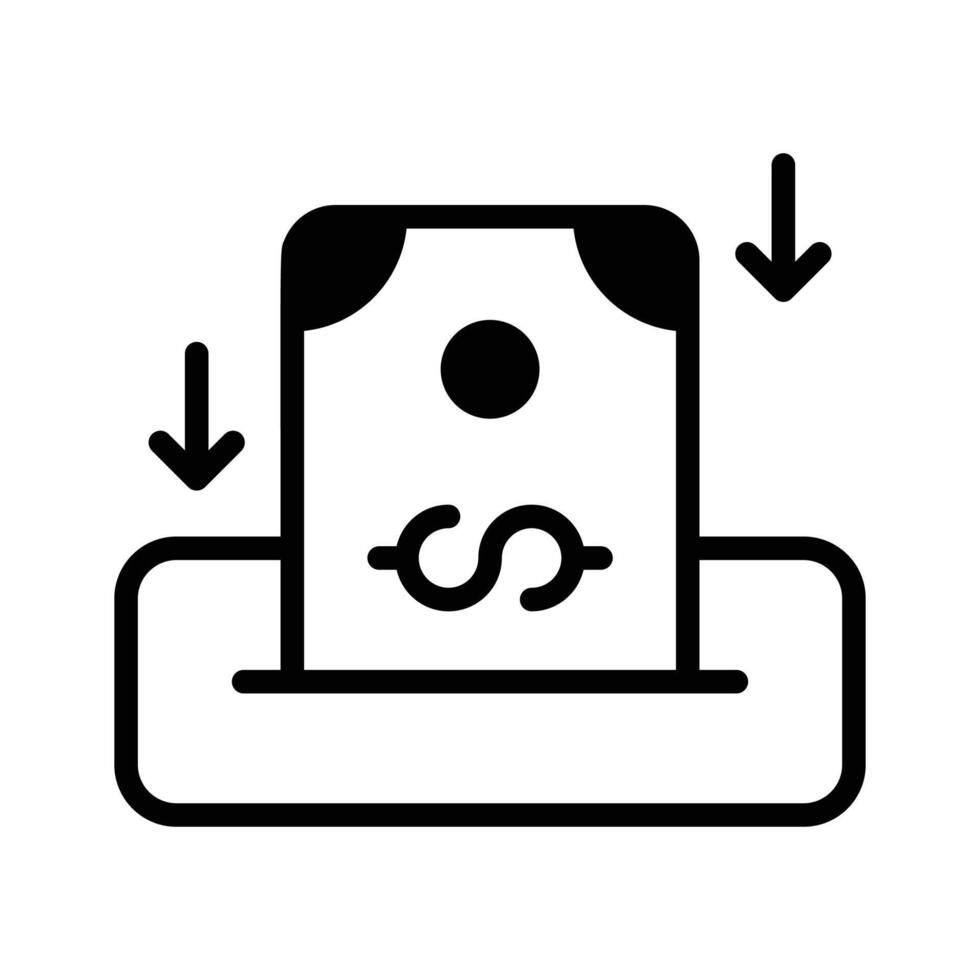 Visually appealing trendy glyph icon of money transaction. vector