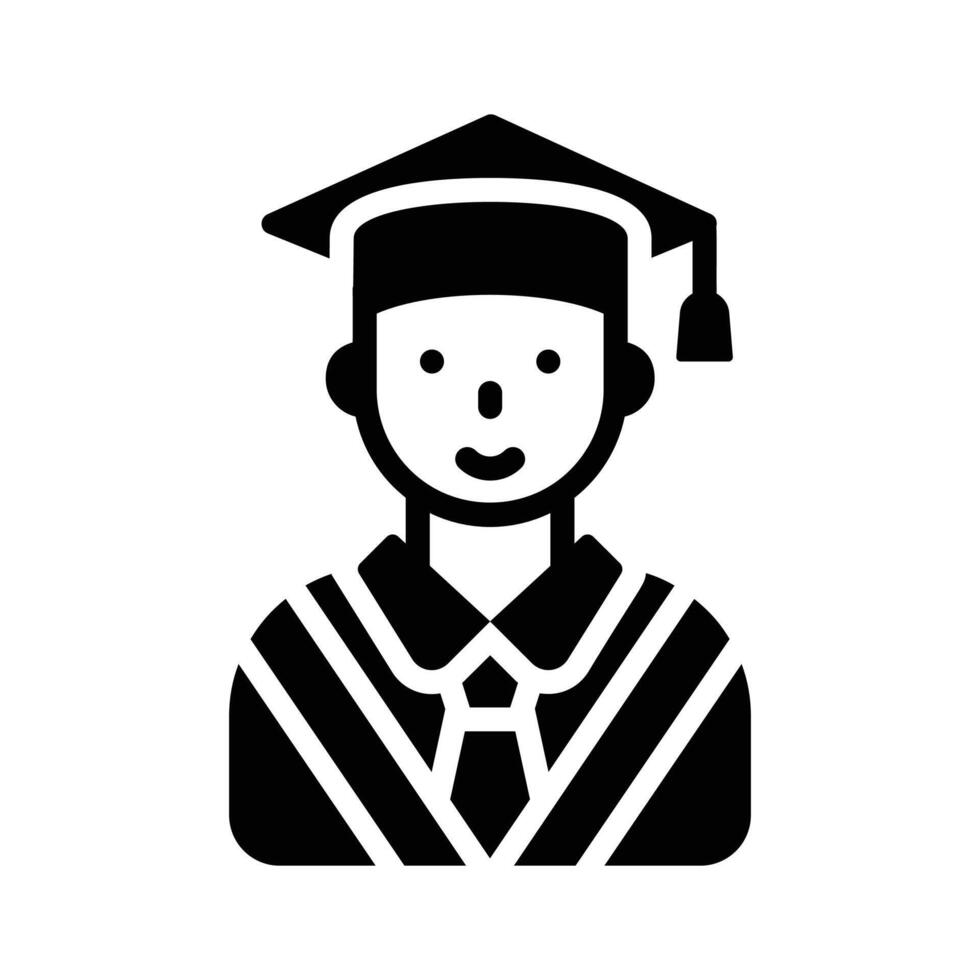 Scholar icon creatively designed in glyph style vector