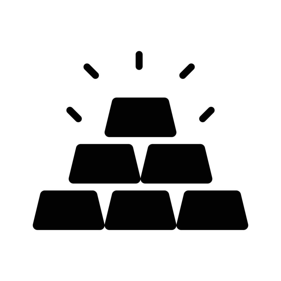 Grab this easy to use glyph icon of gold bars vector