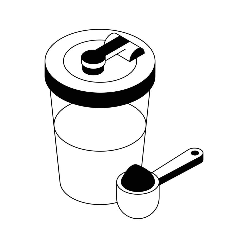 Download our isometric icon of protein shaker, premium design. vector