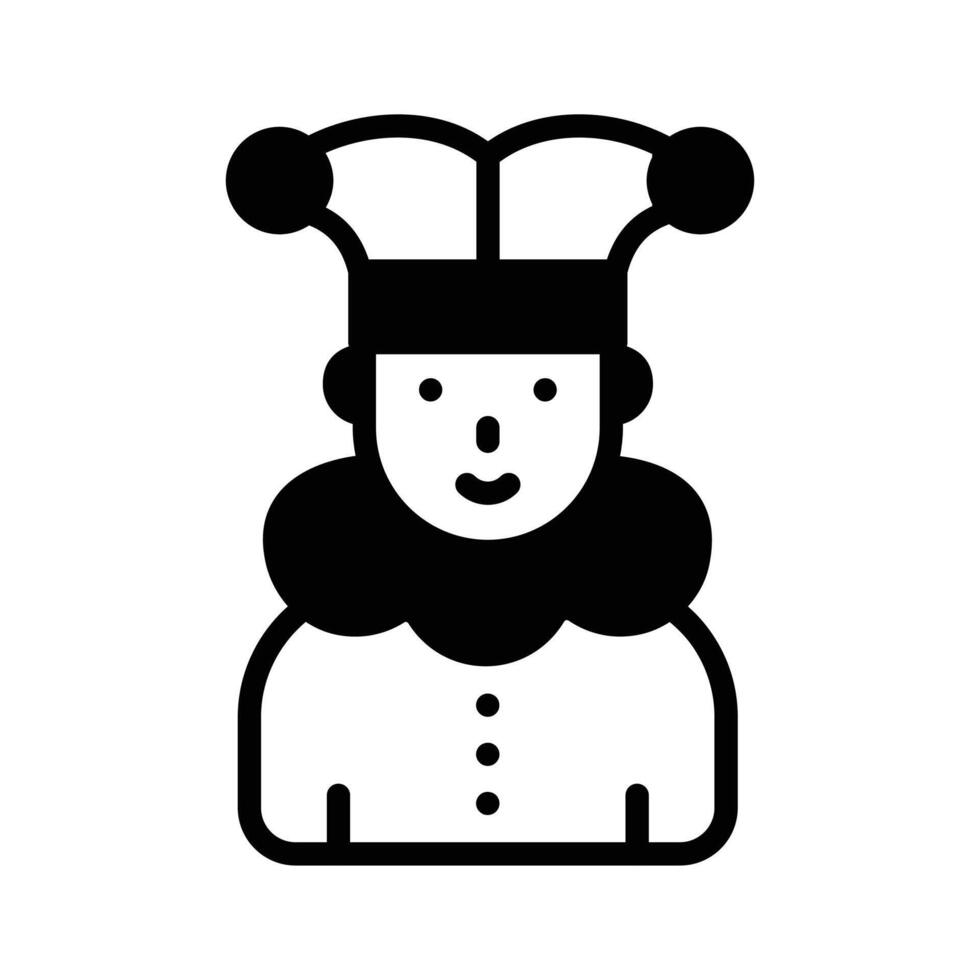 Grab this amazing glyph icon of clown character. vector