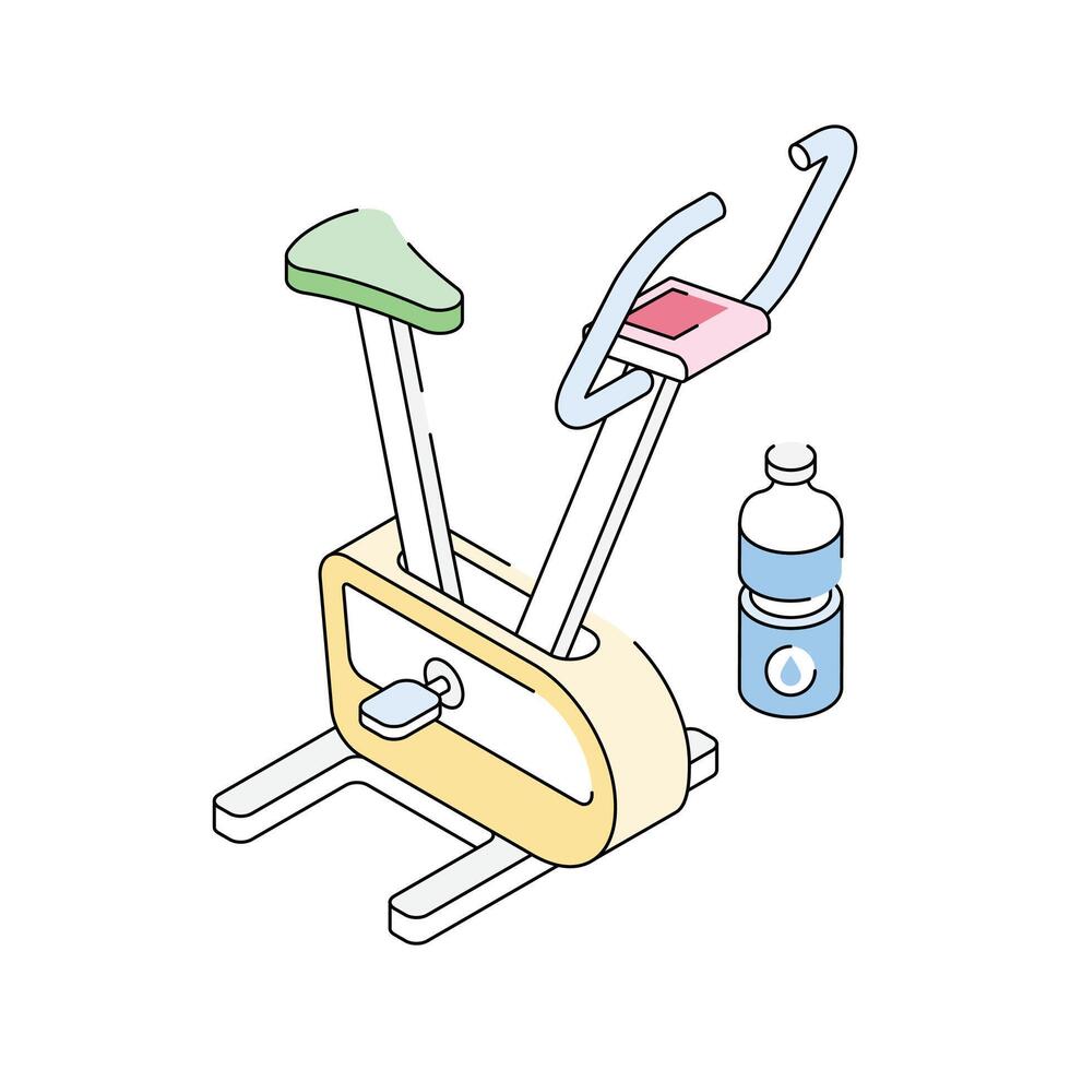 Ready to use isometric outline icon showing stationary bike vector