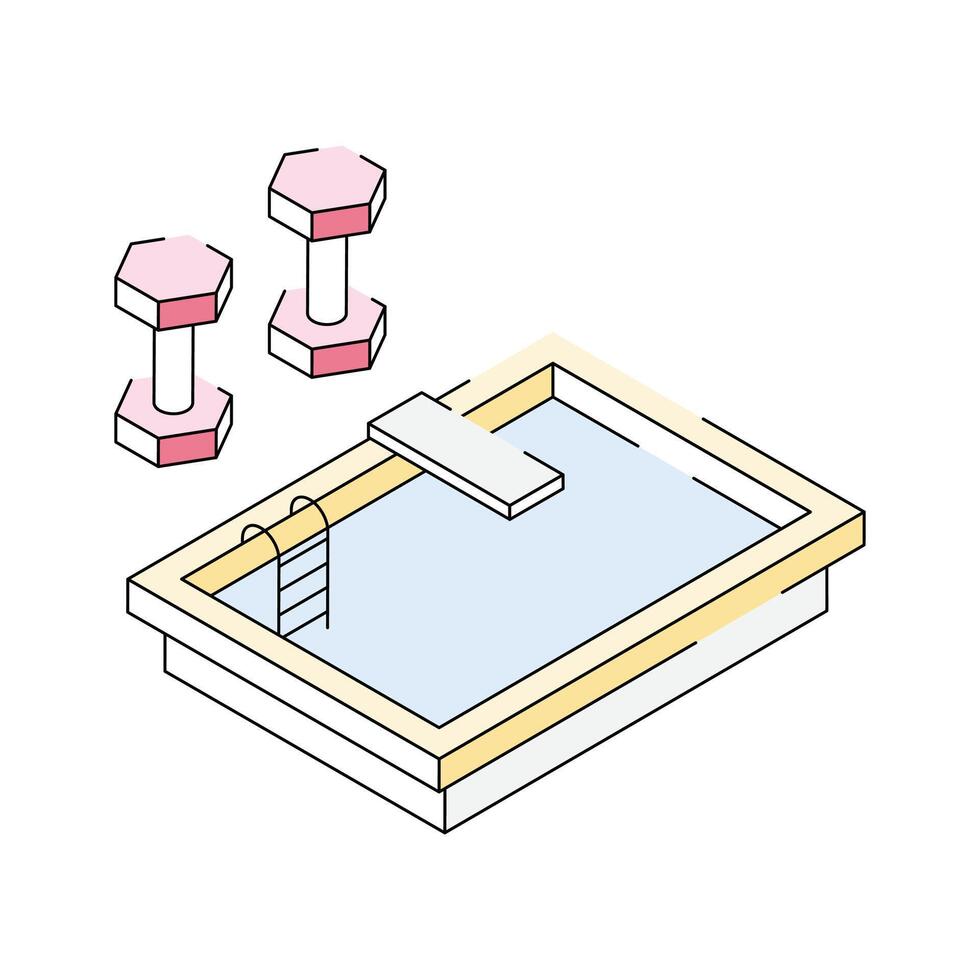 Latest icon of pool designed in isometric style vector