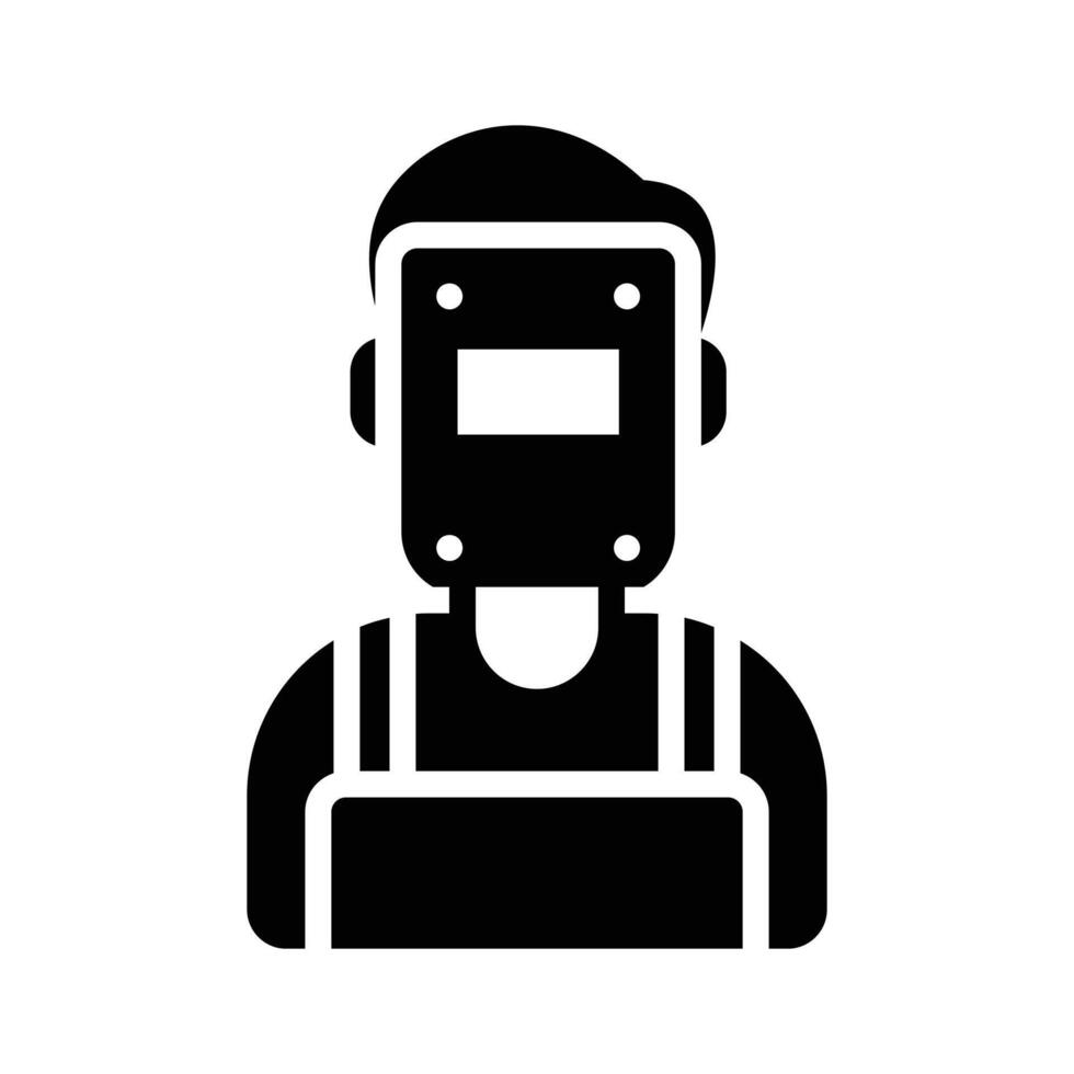 A handy glyph style icon depicting welder avatar vector