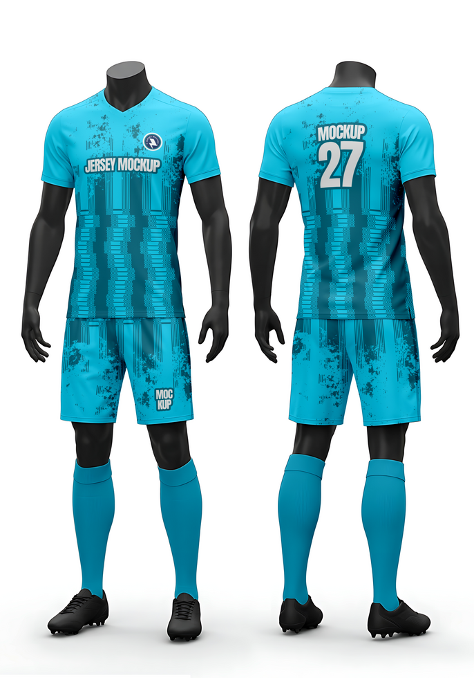Soccer Jersey Mockup on Mannequin - Front and Back View psd