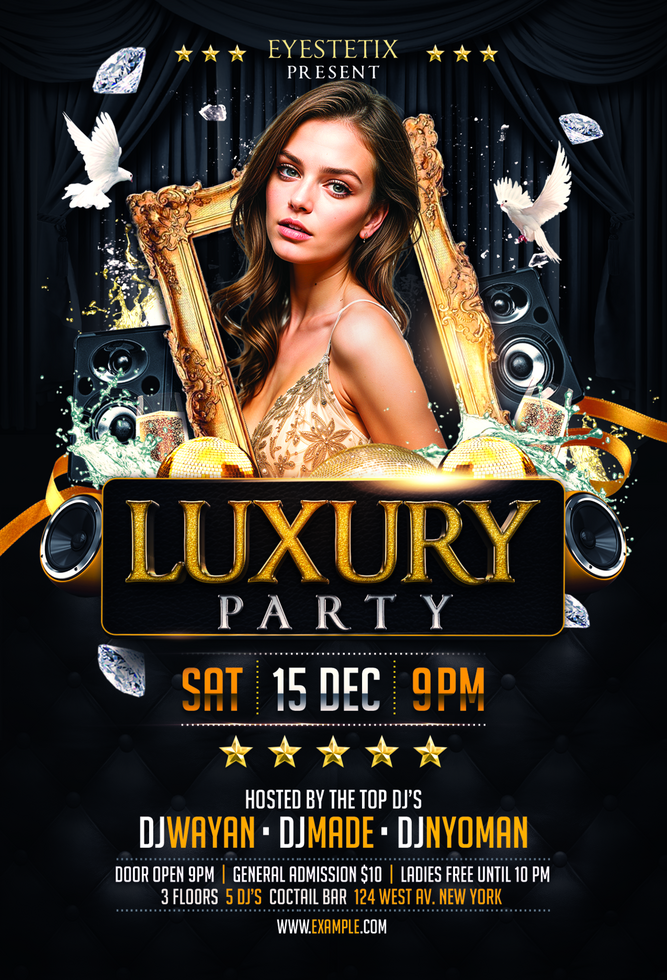 Dark Gold Luxury Night Party Event psd
