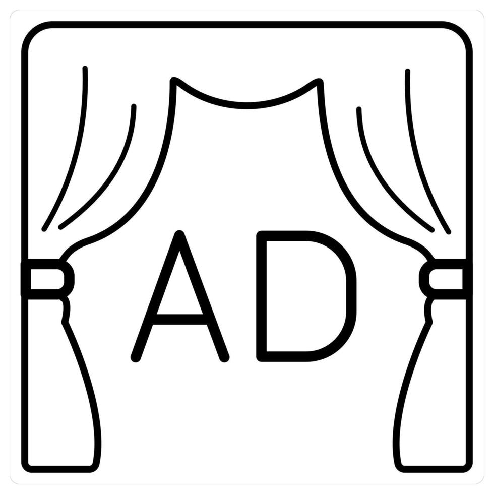 Advertisement and ads concept in black line color vector