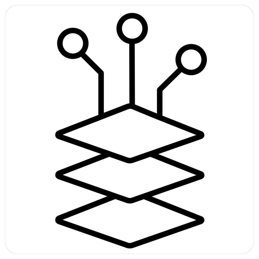 Storage and Big data icon concept in black line color vector