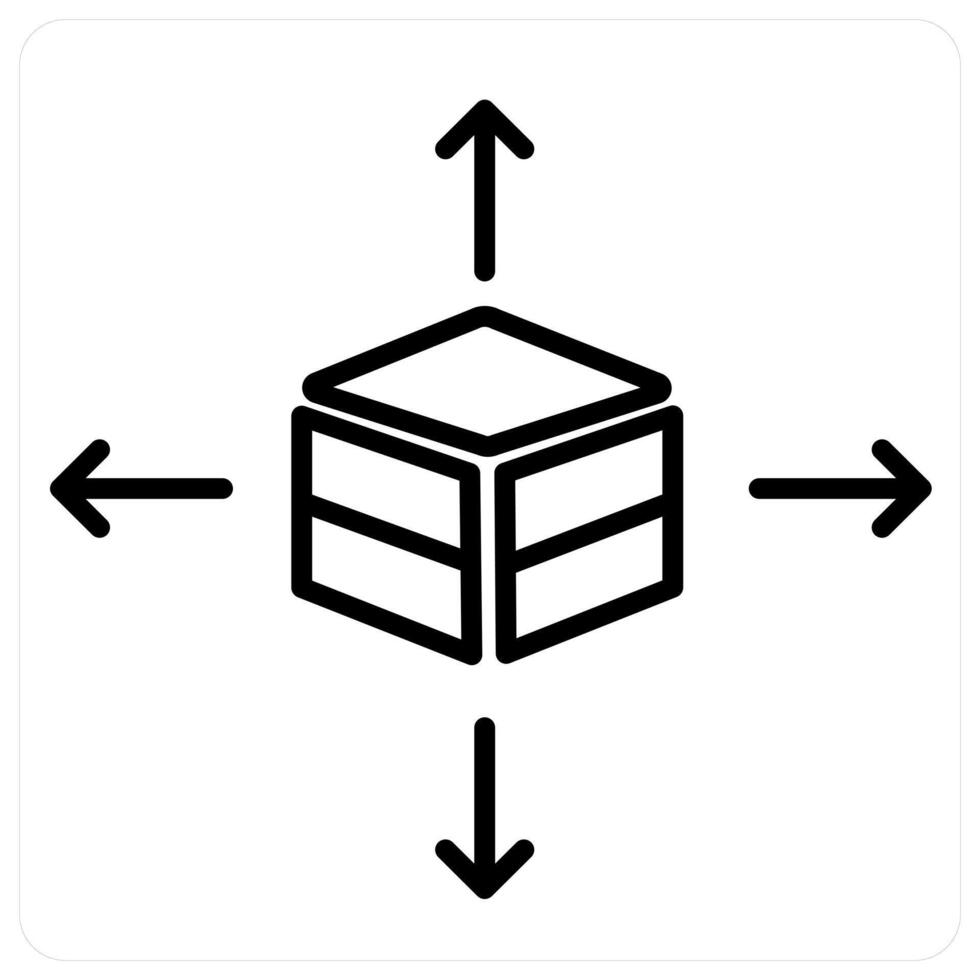 layers and Big data icon concept in black line color vector