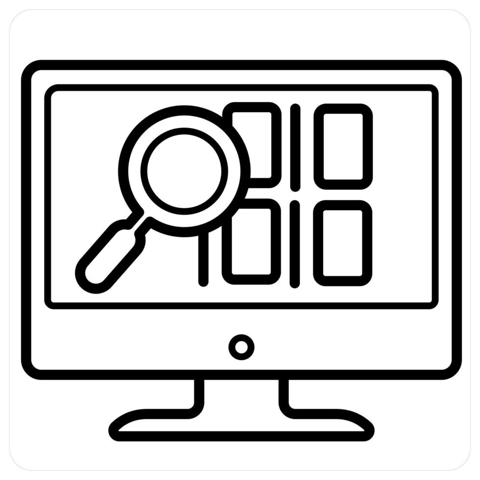 Programming and Big data icon concept in black line color vector