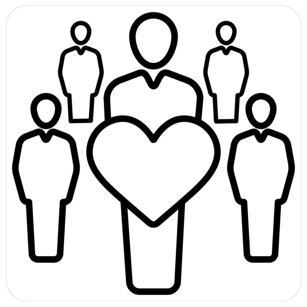 Investors and donators icon concept in black line color vector