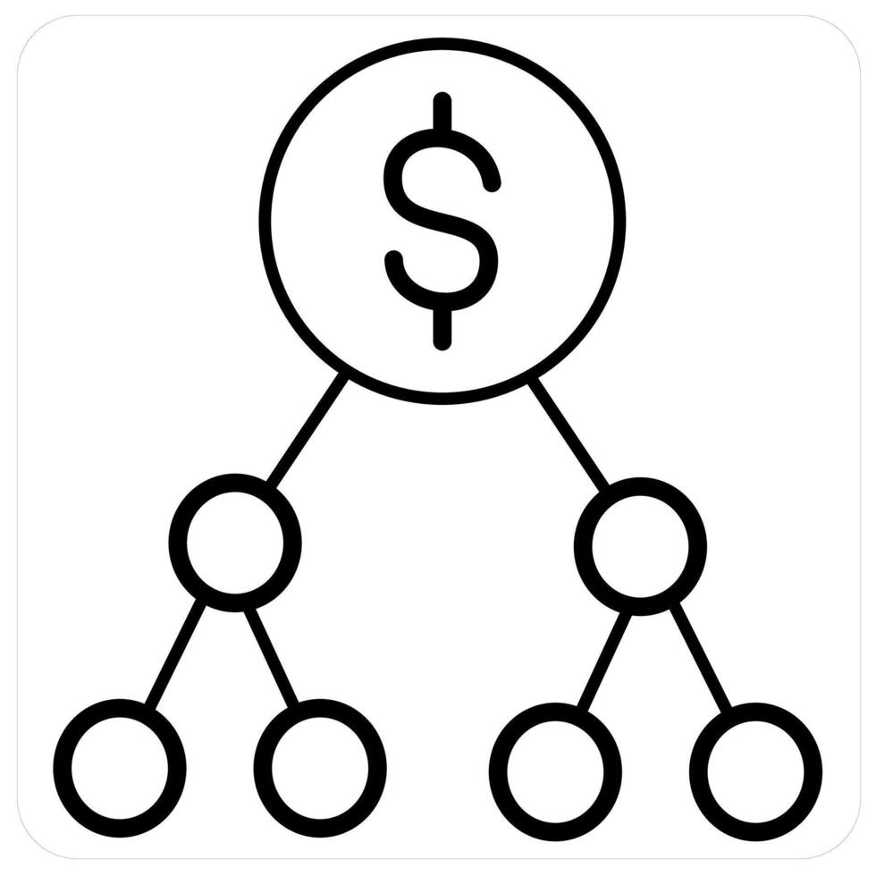 Transaction and finance icon concept in black line color vector