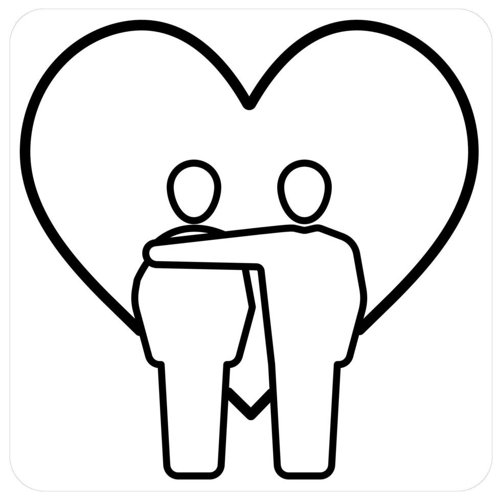 Support and Donation icon concept in black line color vector