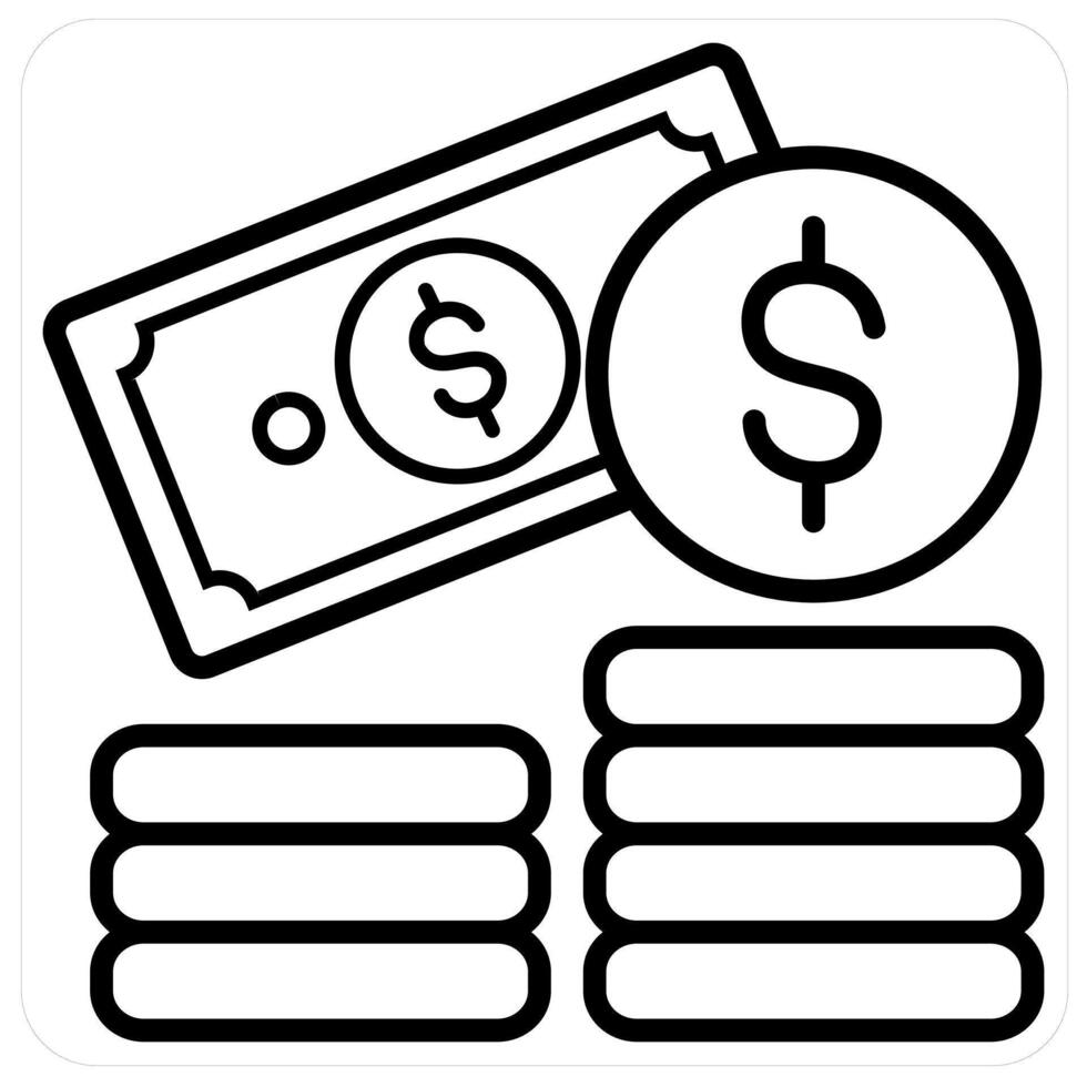 Fund Raising and icon concept in black line color vector