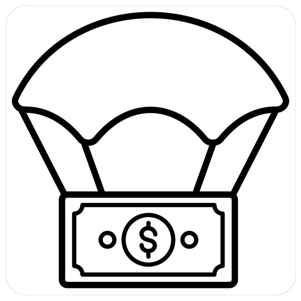 Price Hike and money icon concept in black line color vector