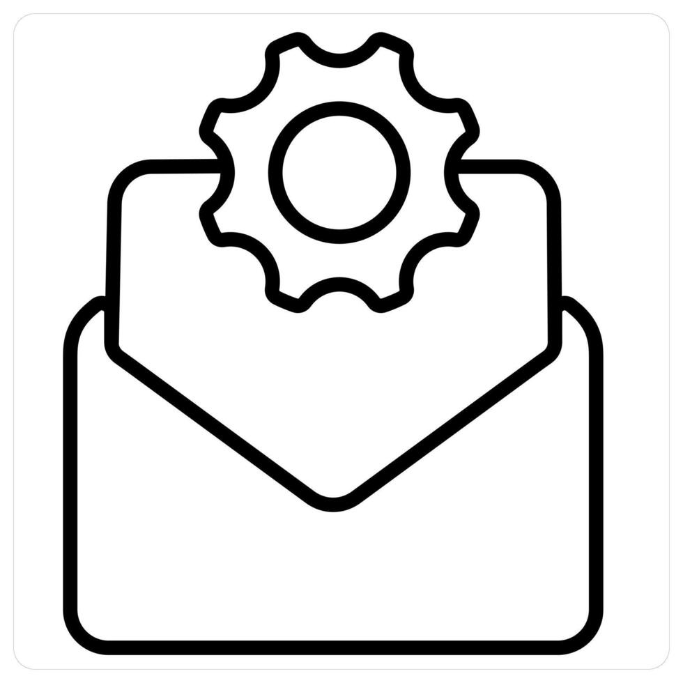Mail Support And network Icon Concept in black line color vector