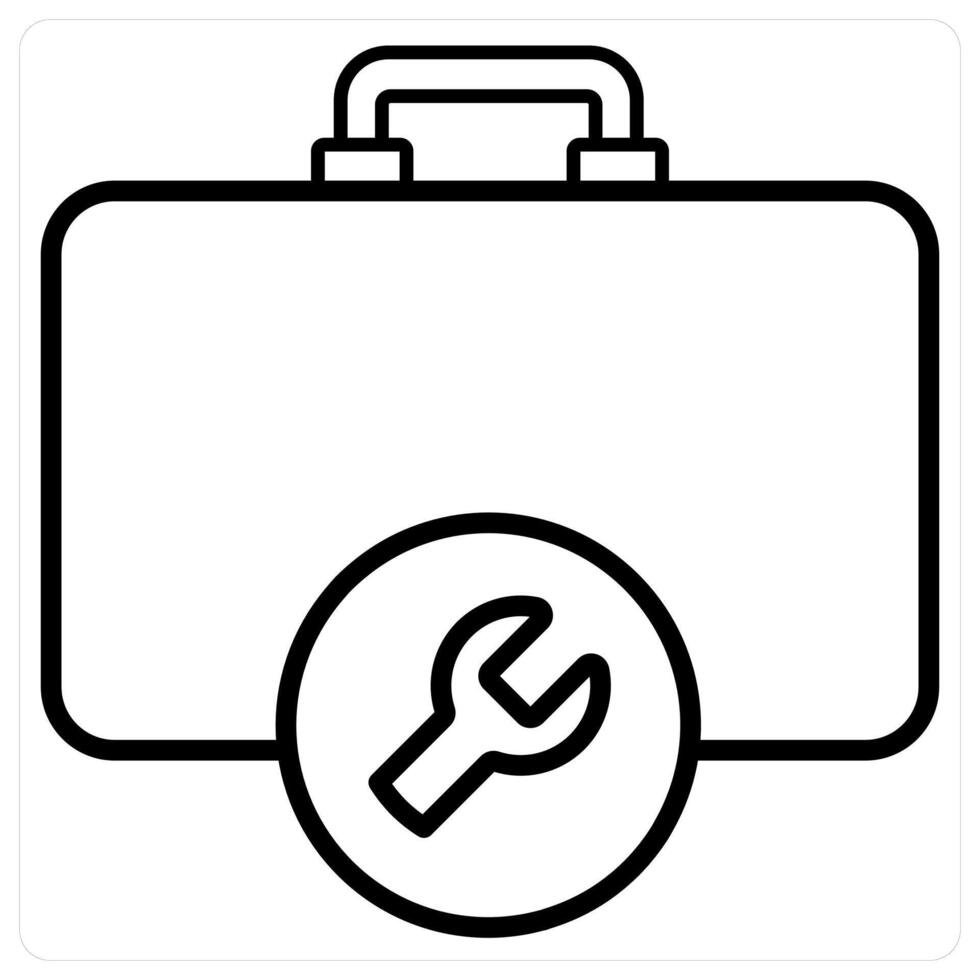 Technical Support And Service in black line color vector