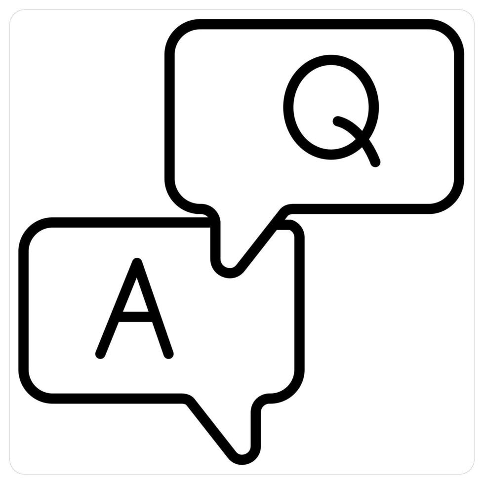 Question Answer And Query Icon Concept in black line color vector