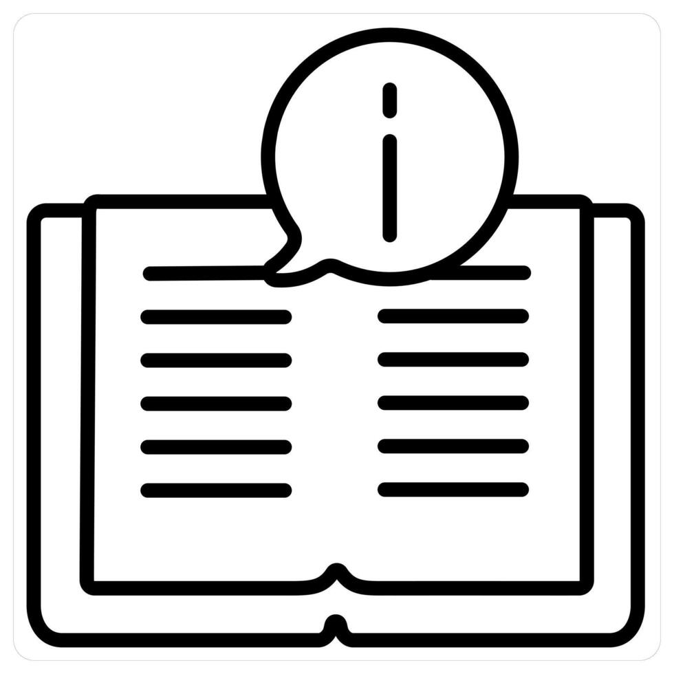 Instruction Manual And Service Icon Concept in black line color vector
