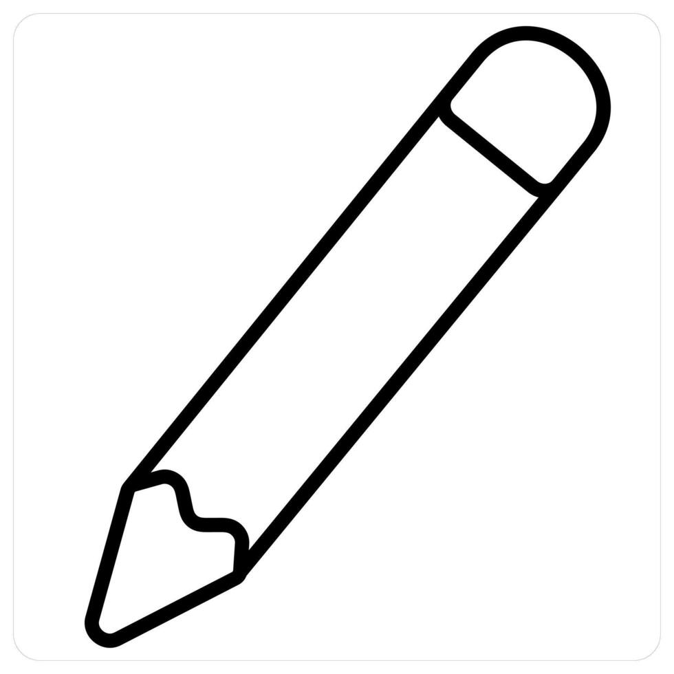 Pencil icon concept in black line color vector
