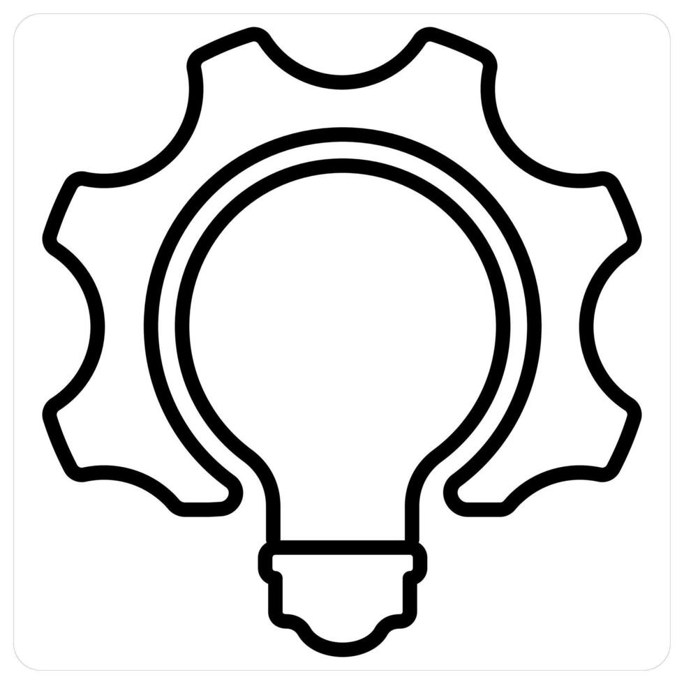 Bulb and innovation icon concept in black line color vector