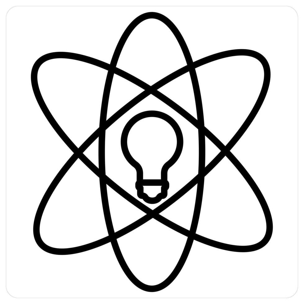 Innovation and idea icon concept in black line color vector