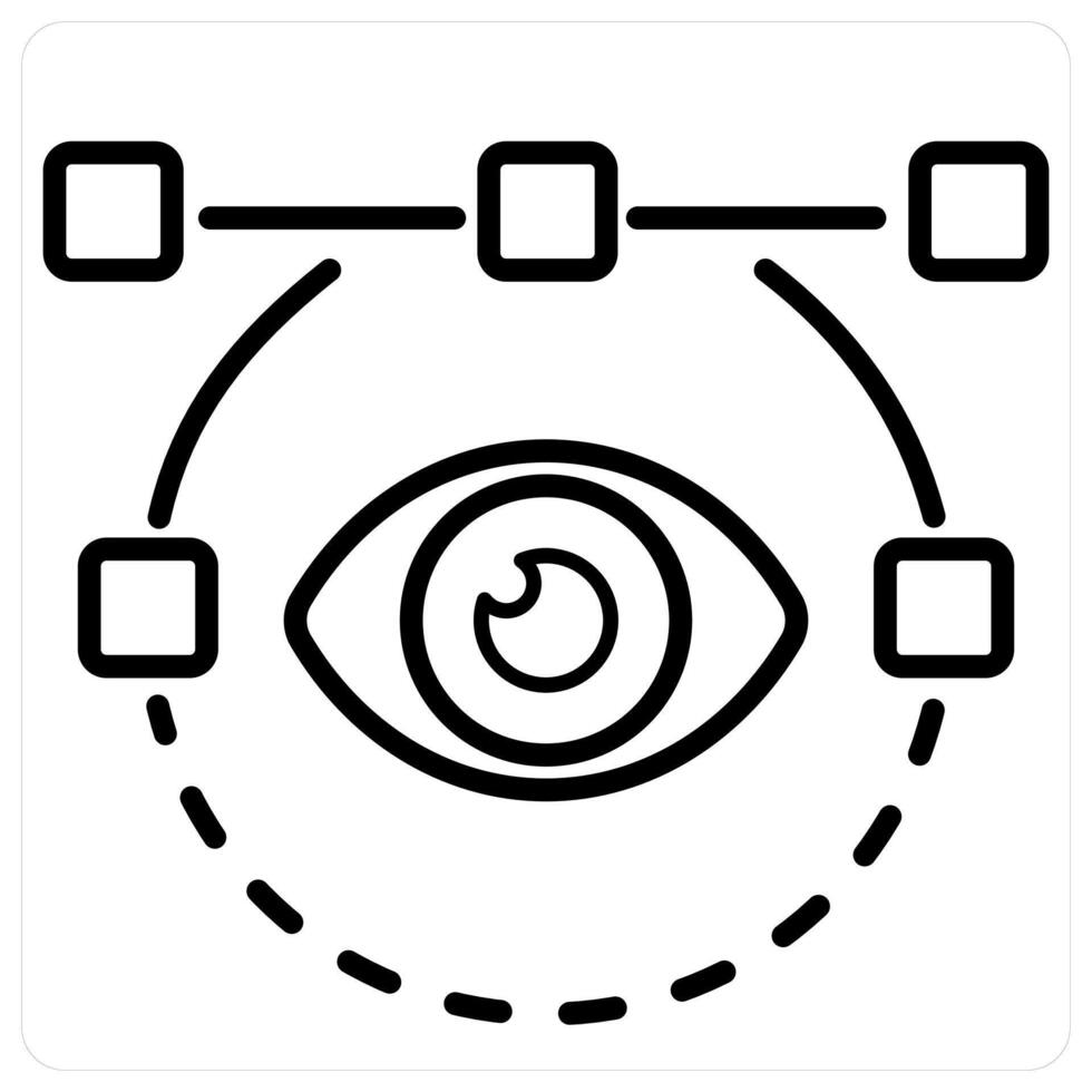 Vision and eye icon concept in black line color vector