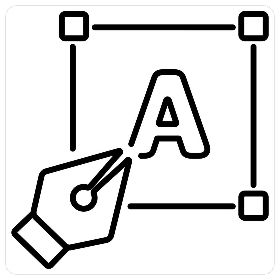 Designing and design icon concept in black line color vector