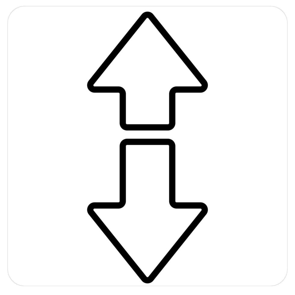 Opposite Arrows and diagram icon concept in black line color vector