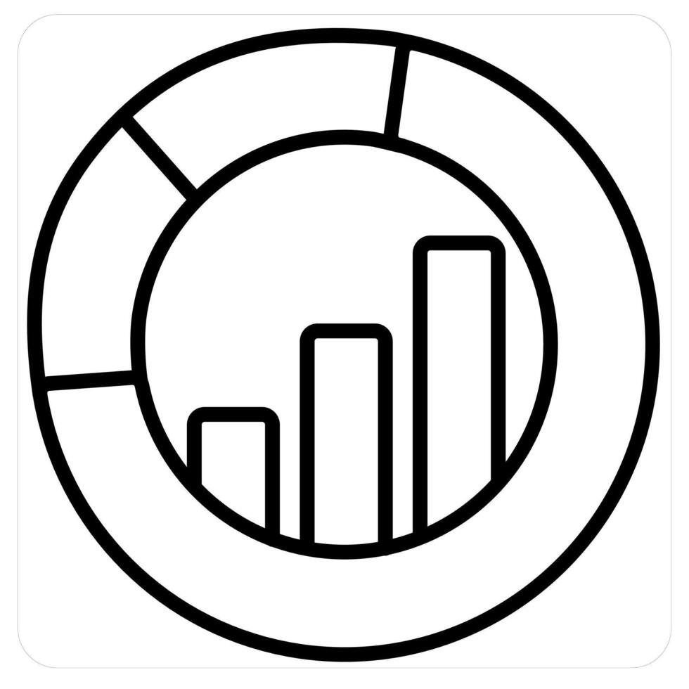 Bar and Graph icon concept in black line color vector