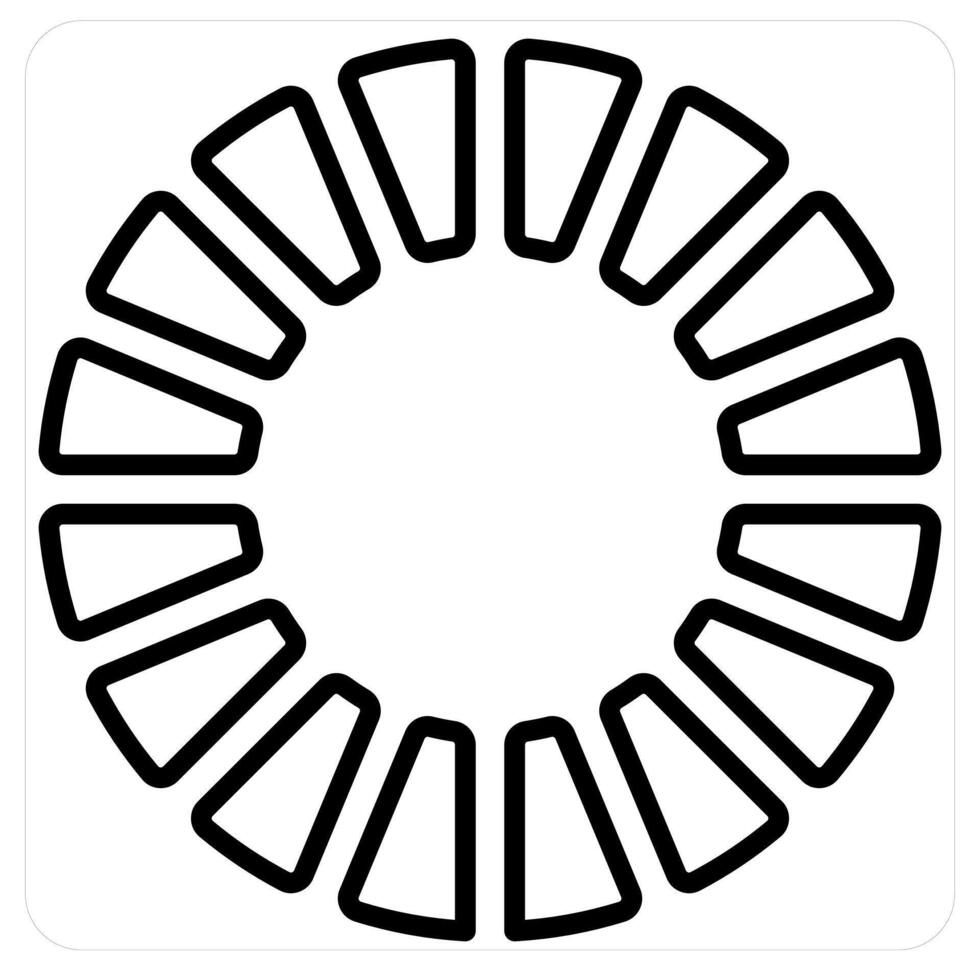 Percentage Segment and diagram in black line color vector